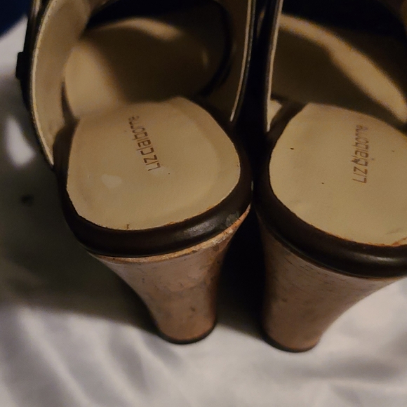 Liz Claiborne Wedge Sandles Brown leather size 6 - Picture 5 of 16